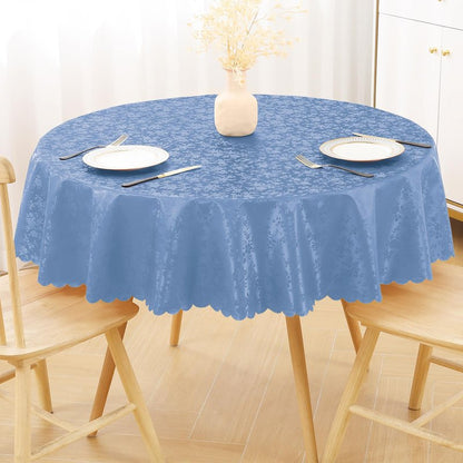 Smiry Round Table Cloth, Waterproof Heavy Duty Vinyl Tablecloths, Wipeable Washable Table Cover for Kitchen and Dining Room (Haze Blue, 70" Round)