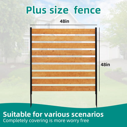 48 * 48 Inch Wood Privacy Fence Screen, Wooden Fence Panels for Outdoor Yard Trash Cans, AC Unit, Swimming Pool, Garden Yard Screen Windproof Enclosure(1 Panels)