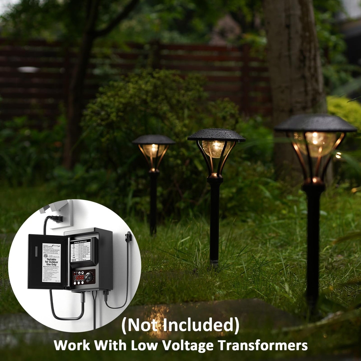 LL LIGHTING LIVING 12V Low Voltage Landscape Path Lights 4PK 1W 60LM LED Pathway Lights 3000K Warm White Durable Aluminum Housing with Stake, Waterproof for Walkway Garden, Black