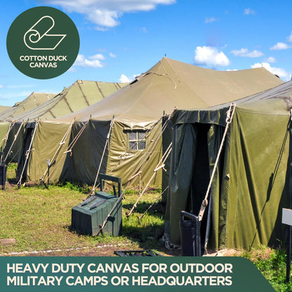 CCS Waterproof Canvas Tarp Cover (21oz) – Heavy Duty Duck Cloth, Waxed Canvas Tarpaulin with Rustproof Brass Grommets for Camping, Construction, Equipment & Outdoor Use (Olive Drab, 12x20 Ft)