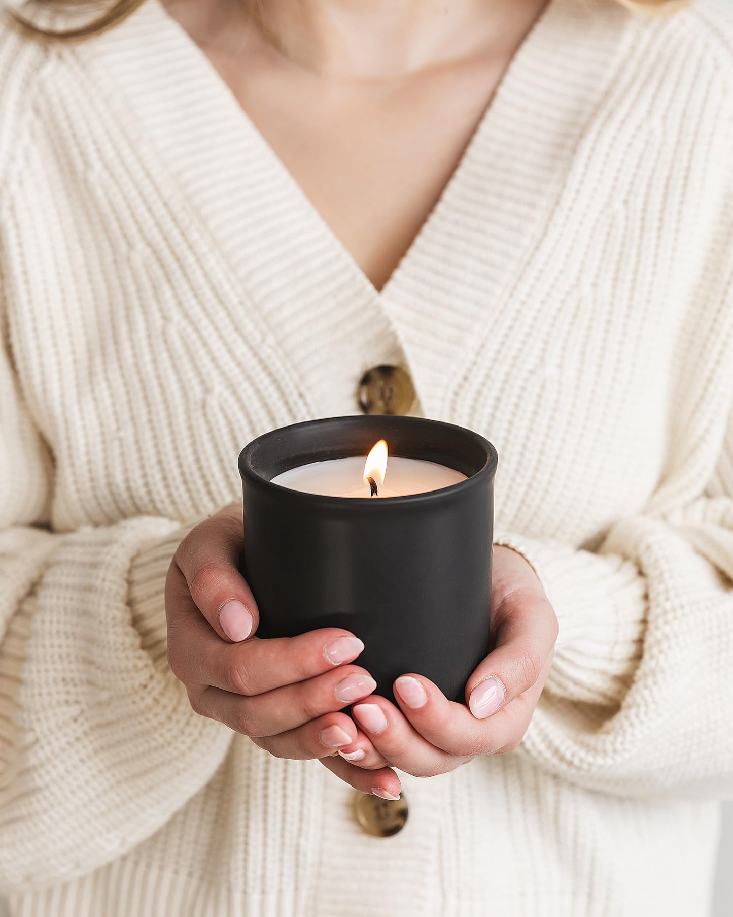 Wicked Rose Candle Co. Elven Ember Scented Candle | Honeysuckle, Palo Santo & Sandalwood | 10 oz Hand-Poured Coconut Apricot Wax | 45+ Hour Clean Burn | Reusable Ceramic Vessel