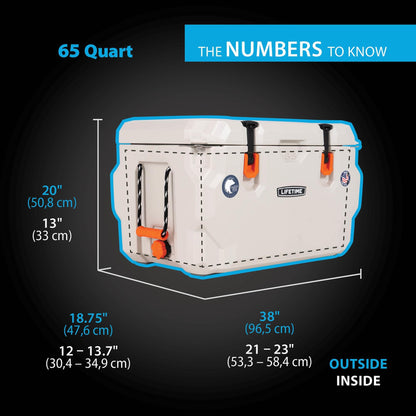 Lifetime 65 Quart Hard Cooler, High Performance Ice Chest