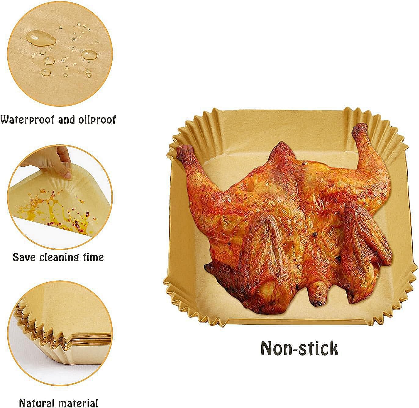 Small Air Fryer Liners Disposable Compatible with COSORI 2.1 Qt Air Fryer, 130 PCS Mini Air Fryer Liners Parchment Paper Baking Sheet for COSORI 2.1 Qt Accessories
