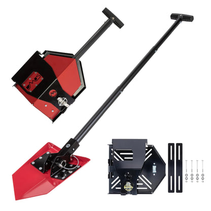 DMOS Delta Shovel + Mount - Collapsible Heavy-Duty Steel Folding Shovel for Camping, Overlanding, Survival, Military, Hunting, & Off-Road Use - Racing Red - Regular