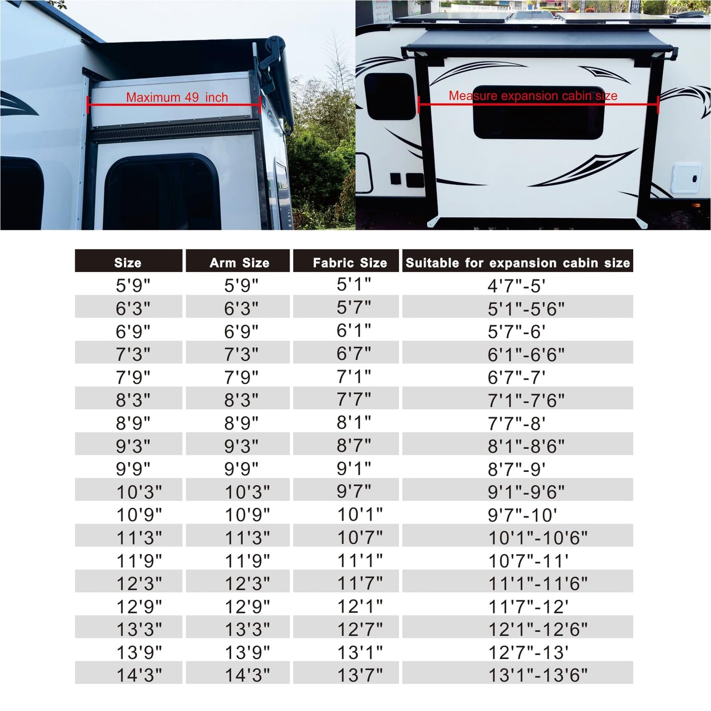 Dulepax RV Slide Out Awning,RV Slide Topper,Modular Camper Slide Out Awning Kit,Slide Toppers for RVs,5th Wheels,Travel Trailers and Motorhomes,White,13'9''(13'1''Fabric)
