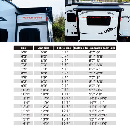 Dulepax RV Slide Out Awning,RV Slide Topper,Modular Camper Slide Out Awning Kit,Slide Toppers for RVs,5th Wheels,Travel Trailers and Motorhomes,White,13'9''(13'1''Fabric)