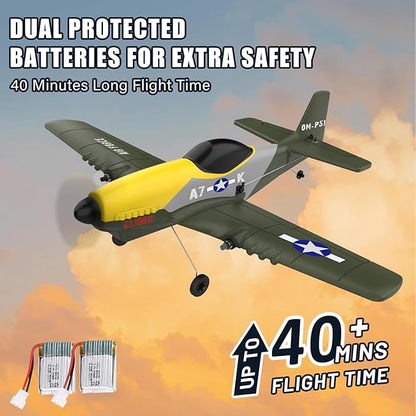 RC Plane3 Channel RC Jet Plane with 2.4GHz Remote Control 6-Axis Gyro Drone for Kids 8-12 &amp Adults Beginner-Friendly Outdoor Remote Control Airplane Rechargeable Battery Easy to Fly