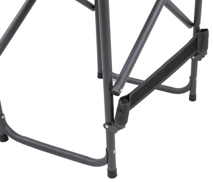 Browning Directors Chair - Outdoor Folding Chairs Made with Durable Fabric and Sturdy Aluminum/Steel Frame, with Extra Tall Seat and Flip-Down Footrest, Regular, Charcoal/Gray