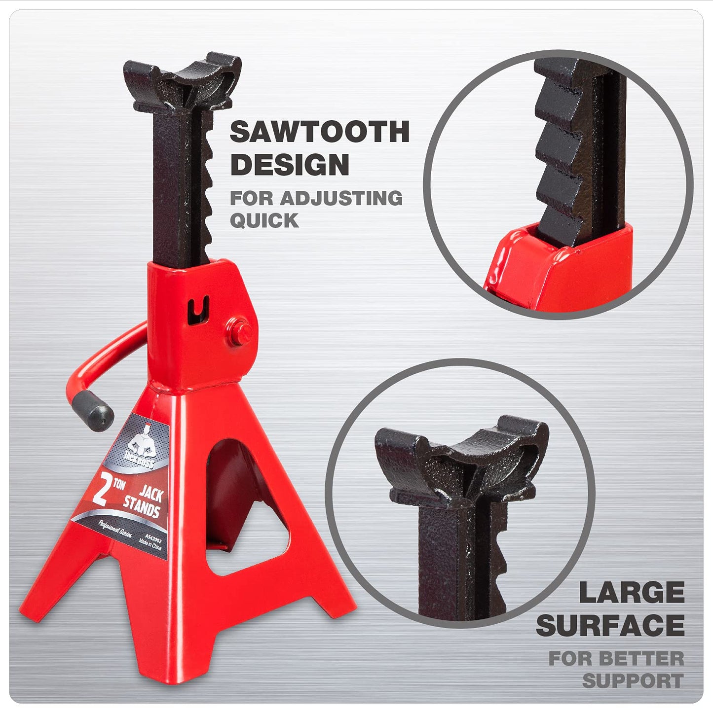 Jack Boss 3 Ton Floor Jack with Jack Pad and Jack Stand Set Combo