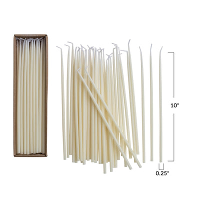 Creative Co-Op 36-Piece Unscented Thin Taper Candles in Box, Ivory