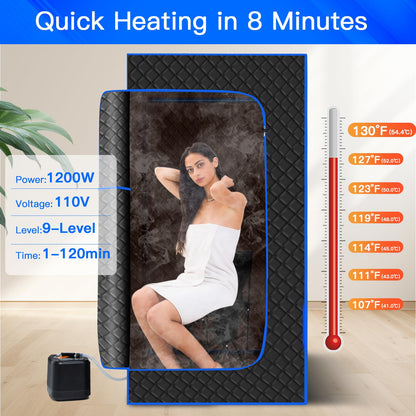 Mirrostory Portable Steam Sauna for Home, Full Body Sauna Box, Personal Sauna Steam Sauna Tent at Home Spa with 3L 1200W Steamer, Home Saunas Room for Gym, Pilates, Garage, Size of 71"x36"x36"(Black)