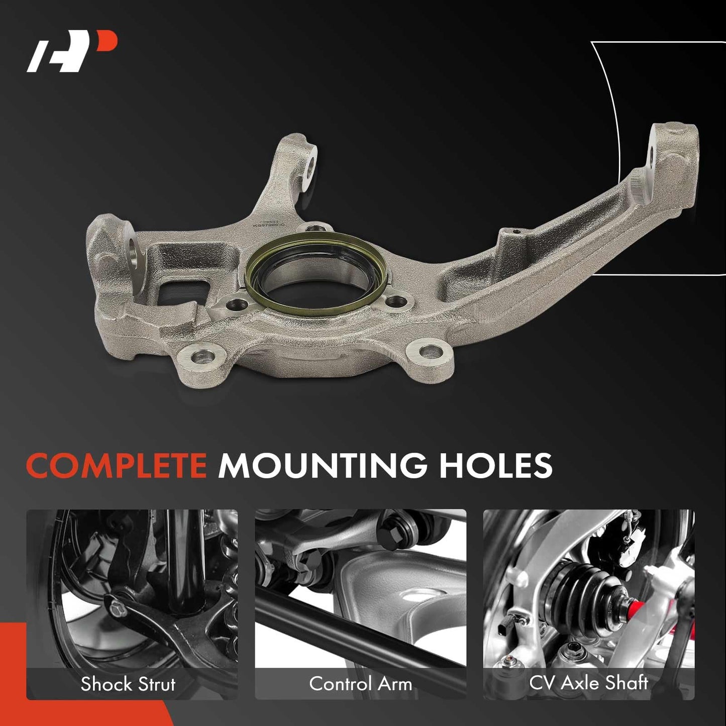 A-Premium Front Right Suspension Steering Knuckle Compatible with Ford Expedition 97-02, F-150 97-03, F-250 97-99, Lincoln Navigator 98-02, 4WD Only, Passenger Side