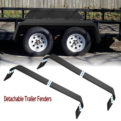 2 Pack Tandem Axle Trailer Fenders Fit for 13"-15" Tires,72-7/8"x10-1/4"x13" Heavy Duty Steel Trailer Fenders Double Axle Car Hauler,Cargo,Utility,Landscape Trailer