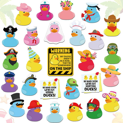 Watersay 27 Pcs Duck Cruise Door Magnet Decorations Ducky Magnetic Stickers Decals Reusable Funny Carnival Cruise Ship Cabin Magnet for Door Decor Car Fridge Refrigerator(Novel)