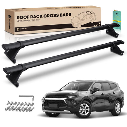 YHTAUTO Car Roof Rack Cross Bar Compatible with Chevrolet Blazer 2019-2023 w/Flush Rails Fixed Point, 165 Lbs Aluminum Alloy Cargo Bar for Rooftop Tent Kayak Bike Luggage Snowboard Ski Board Canoe