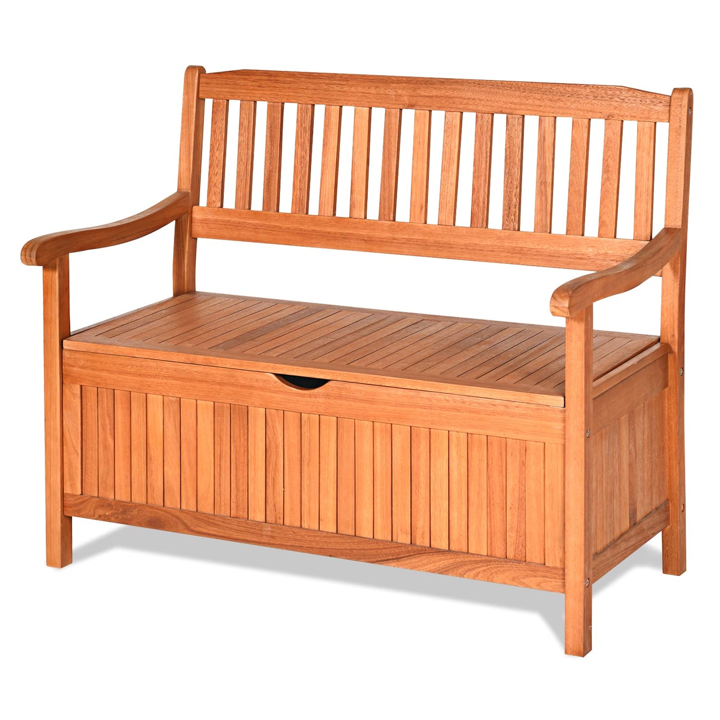DORTALA 42'' Wooden Outdoor Storage Bench Large Deck Box, Entryway Storage Bench w/Inner Removable Dustproof Lining and Portable Handles for Patio Garden Balcony Yard Living Room