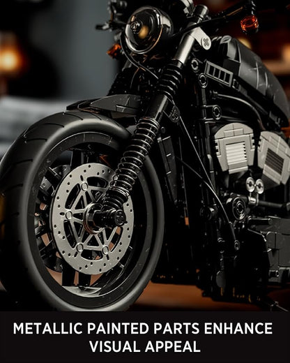 Nifeliz Iron 83 Motorcycle Model Set for Adults Classic Cruiser Bike Building Set with Realistic Details Collectible Display Model and Gift for Motorcycle Enthusiasts (827 PCS NF10342)