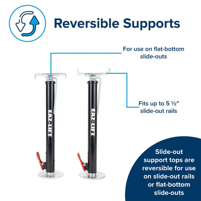 Camco Eaz-Lift Adjustable Camper/RV Slide-Out Supports | Features a Quick Release Pin and Incremental Lock Positions | 5,000lb Weight Capacity per Support | Adjusts from 19 to 49-In | 2-Pack (48870)
