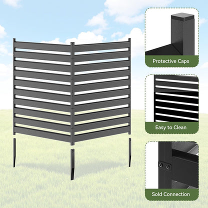 42" H x 38" W (2 Panels) Air Conditioner Fence Screen, Outdoor Privacy Screen Panels, Decorative Garden Fences for Hiding AC Units & Trash Cans, Patio Balcony Garden Decor