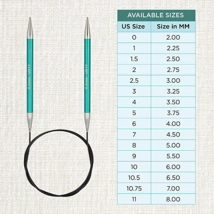 KnitPro Zing Fixed Circular Needles 16" (40cm) | US Size 11 (8mm)