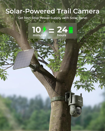 REOLINK 4K Dual Lens 4G Cellular Trail Camera, Wireless Auto Tracking Security Camera Outdoor, 6X Hybrid Zoom, No-Glow IR, SIM Card Included, Waterproof for Wildlife, TrackMix LTE Trail+Solar Panel 2