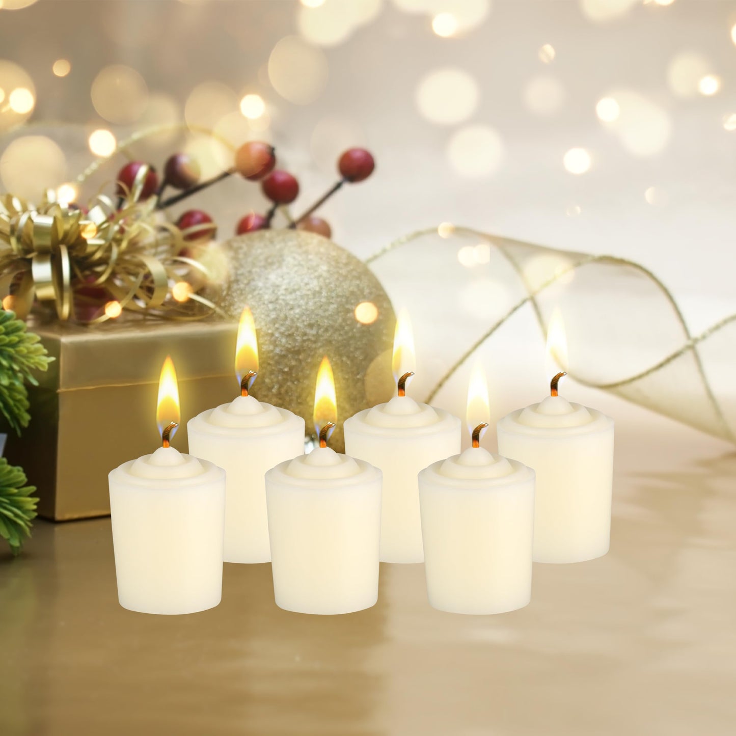Mega Candles 12 pcs Unscented Ivory Votive Candles, Hand Poured Wax Candle 15 Hours 1.5 Inch x 2.25 Inch, Home Décor, Wedding Receptions, Centerpieces, Occasions, Events, Meditations, Holders