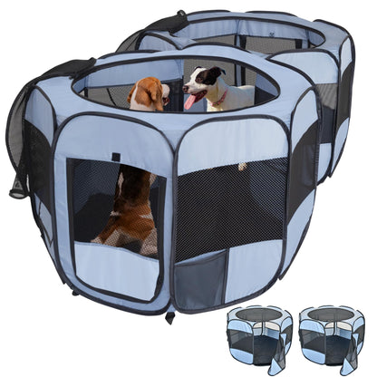 2-in-1 XLarge Cat Playpen, Detachable into 2 Separate Playpens with Additional 2 Doors, Portable Dog Playpen Cat Tent Enclosure for Kitten and Puppy Indoor Outdoor Use(L)