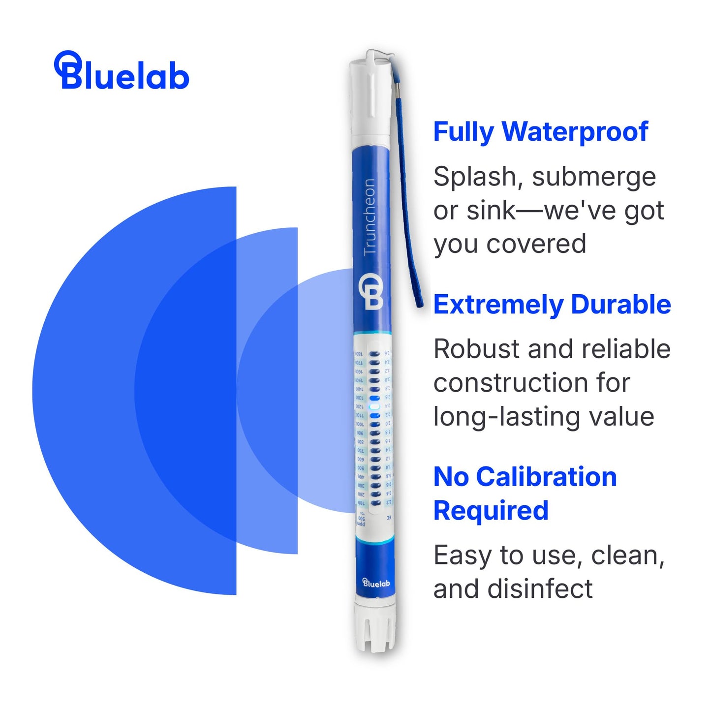 Bluelab TRUNV2 Truncheon Nutrient Meter, Digital Conductivity Tester in Water (Scales Include: EC, 500, ppm 700, CF, TDS) Tool for Hydroponic System and Indoor Plant Grow, White