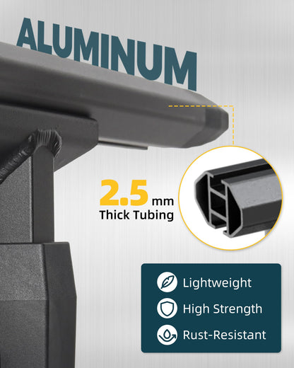 TRUMGETA Truck Bed Rack Fit for Toyota Tacoma & Jeep Gladiator with Bed Rails 900 LBS Load Adjustable Height 19"-25" Aluminum Ladder Rack with Side Bars