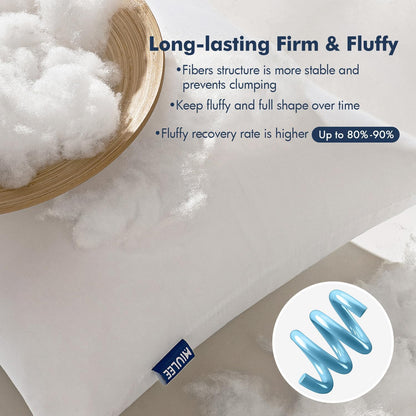 MIULEE Throw Pillow Inserts - Pack of 4, 18x18 Inch, 100% Virgin Fiber Filling for Bed & Couch