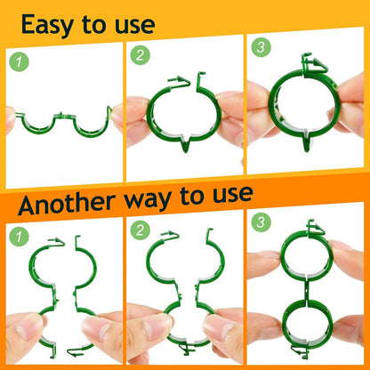 Regine Switzerland 200Pcs Plant Support Clips - Durable Tomato & Grape Vine Clamps for Garden Netting (Green)