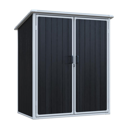 KEIKI 5x3 FT Outdoor Storage Shed Cabinet Polypropylene Frame with Lockable Doors for Bikes and Patio Furniture Toys