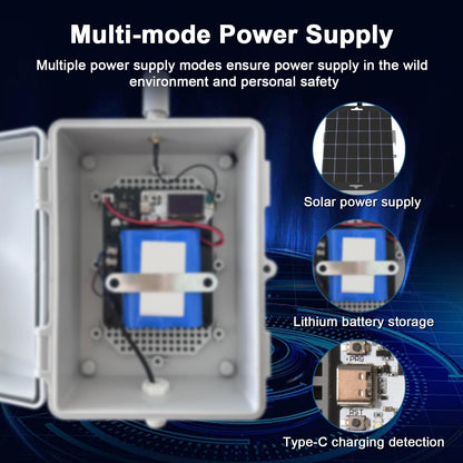 Solar Meshtastic Outdoor Node, Meshtastic Solar Node Repeater with Lora V3 Esp32 Motherboard, 915Mhz Mesh Lora Antenna, Sx1262 Bluetooth, Built-in 6000mAh Battery, Long Range Wireless Communication