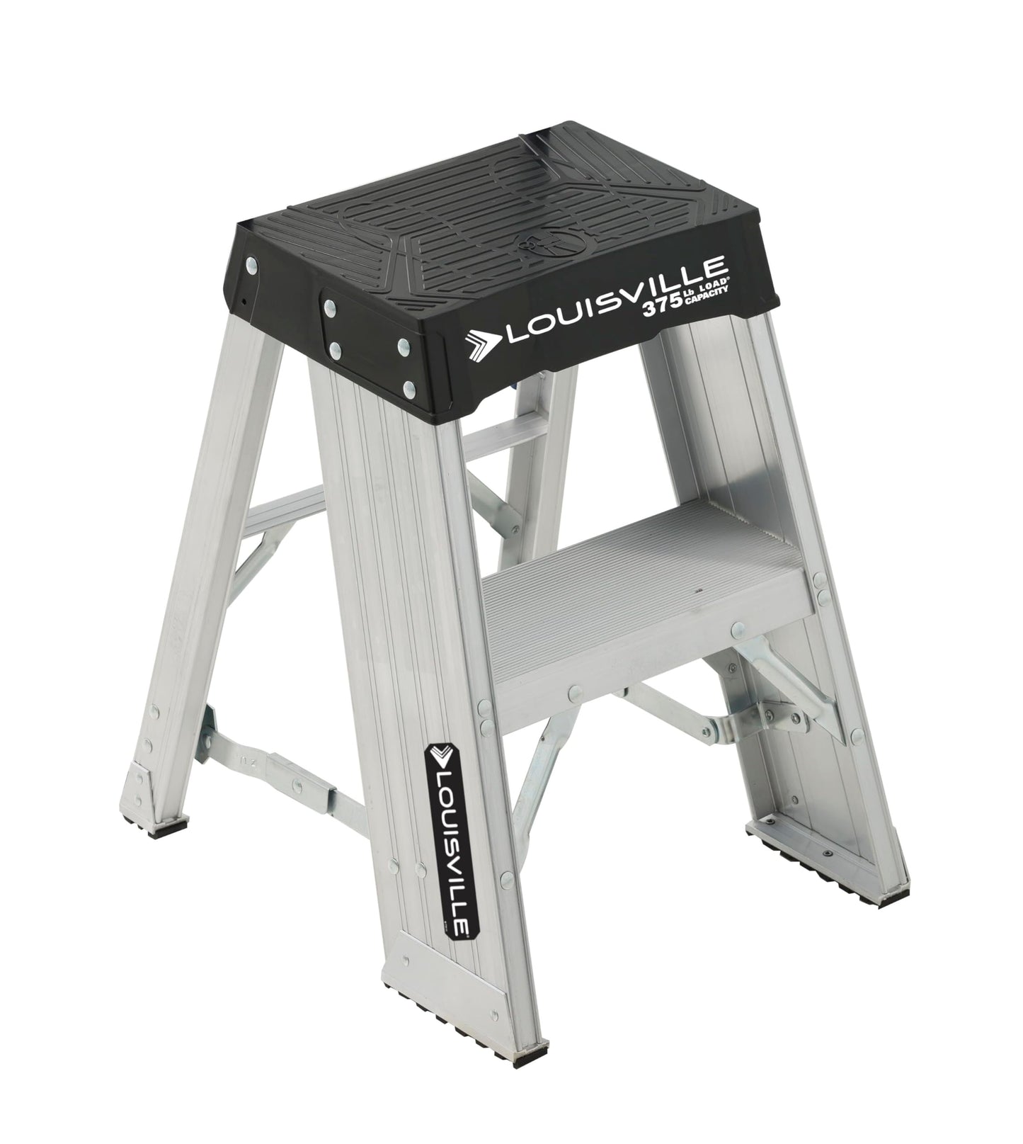 Louisville Ladder 2-Foot Aluminum Step Stool Industrial, 375-Pound Load Capacity, Type IAA, AY8002