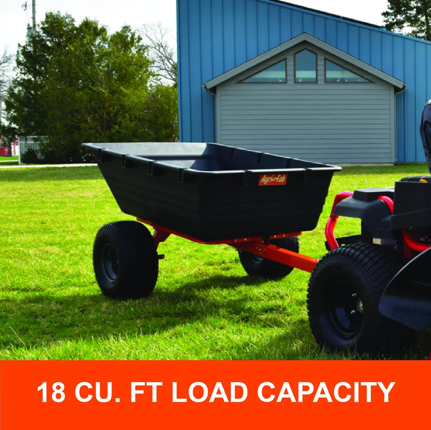 Agri-Fab Tow Behind Poly Dump Swivel Cart for ATV, UTV and Riding Lawn Mowers, 1000 lb Capacity, 17 Cu Ft Utility Trailer
