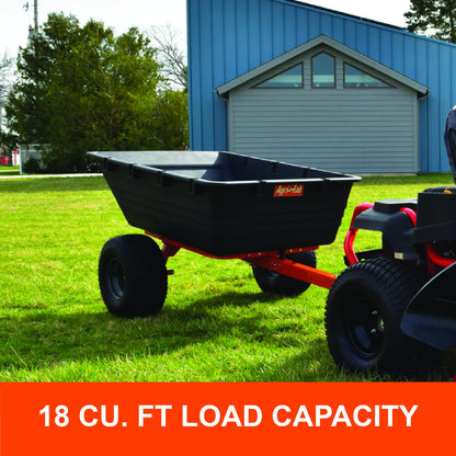 Agri-Fab Tow Behind Poly Dump Swivel Cart for ATV, UTV and Riding Lawn Mowers, 1000 lb Capacity, 17 Cu Ft Utility Trailer