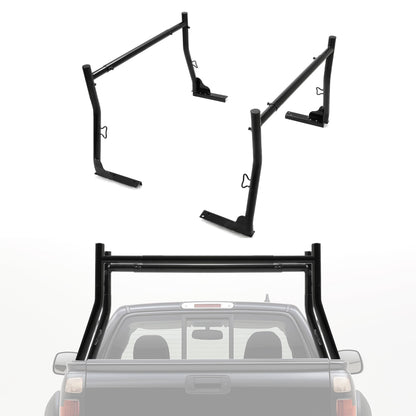 KUAFU Extendable Truck Rack Heavy Duty Steel Truck Bed Ladder Rack Compatible with Truck-Bed Width Ranged from Min.51 - Max.71,800Ibs Capacity Cargo Rack Kayak Surfboard Lumber Rack Two-bar Set