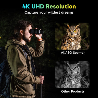 AKASO Seemor-200 Night Vision Goggles - 4K Full Color Night Vision Binoculars for Adults, App-Enabled Photo and Video Saving,AI-ISP 3280FT Viewing Range,16x Digital Zoom for Camping Hiking & Security