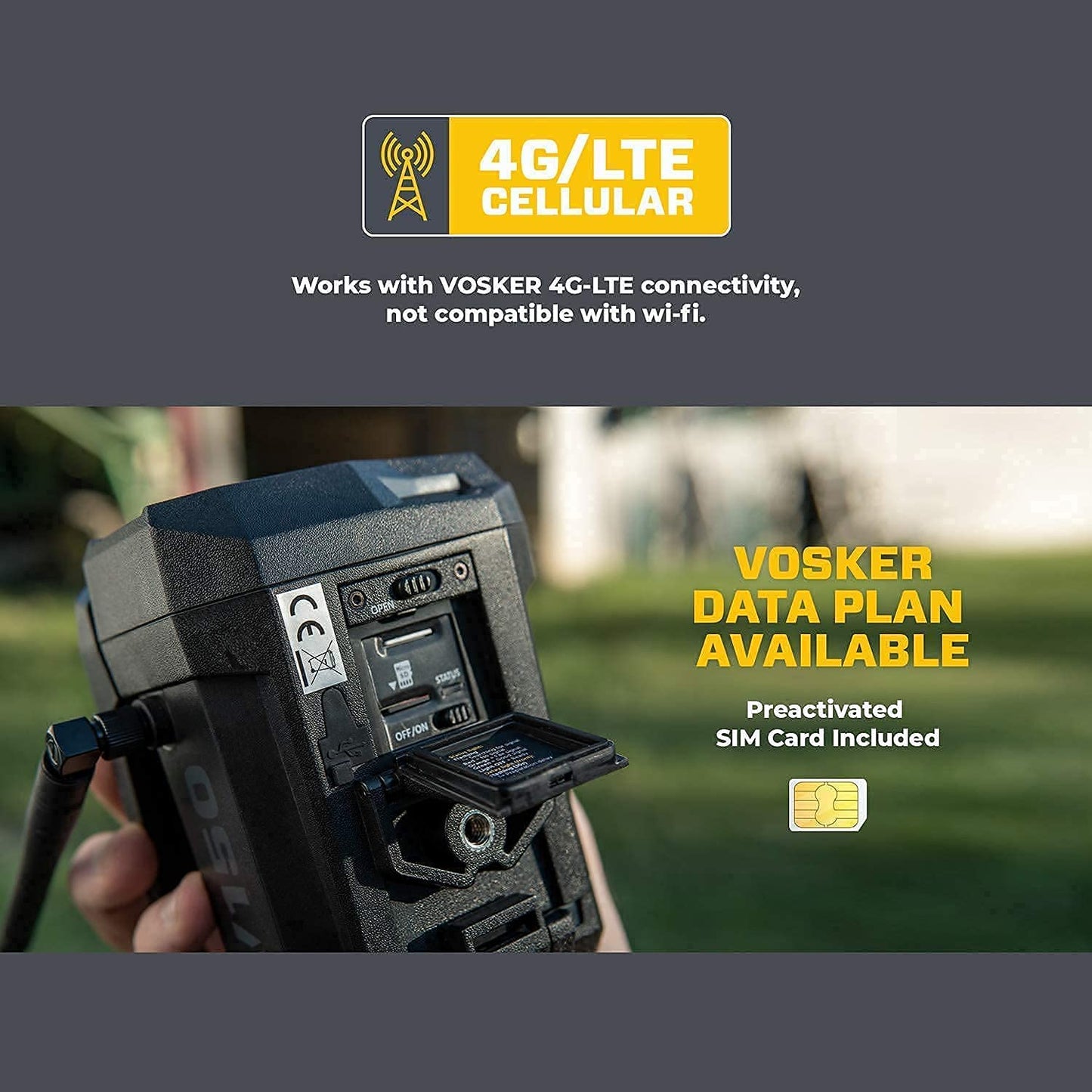 Vosker V150 Solar-Powered LTE Cellular Photo Security Outdoor Camera | Motion Activated Photo Capture Nightvision Wireless Camera | Receive Photos only - No Video | on Your Mobile App