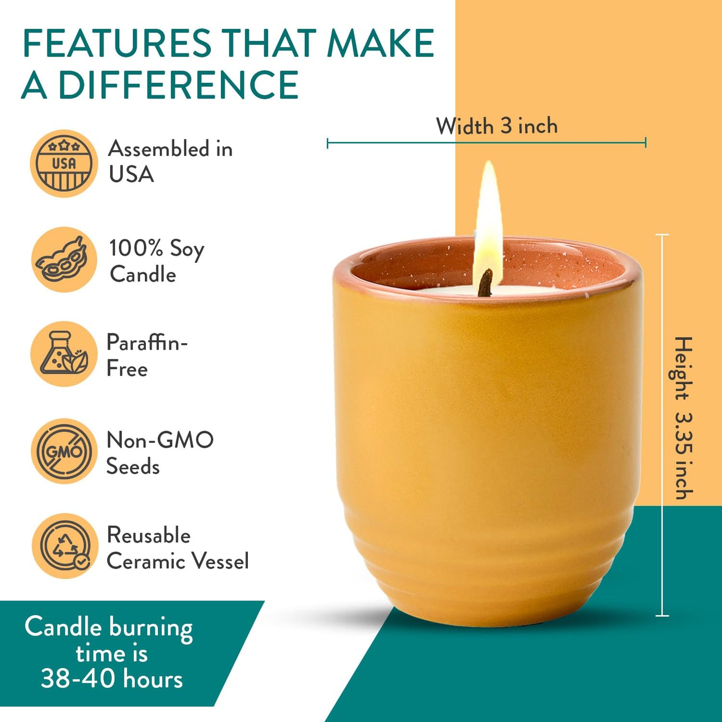 Modern Sprout - 2-in-1 Soy Candle & Planter - Last Light (Bug-Repelling Citronella, Rosemary, Cedarwood, Mint) 6 Oz Scented Candle with Marigold Seeds - Dual Purpose Jar - 38-40 Hour Burn