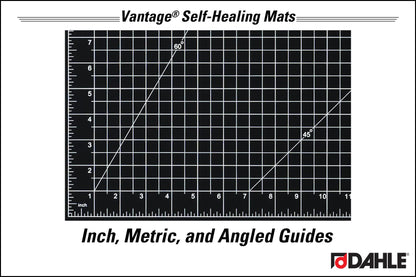 Dahle Vantage 10792 Double-Sided Premium Self-Healing Cutting Mat, 18"x24", 1/2" Grid, 5 Layers for Max Healing, Perfect for Crafts & Sewing, Black