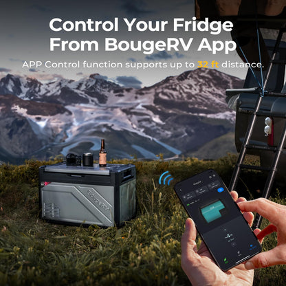BougeRV 12 Volt Portable Refrigerator, 81 Quart Dual Zone Car Fridge Freezer with APP Control, Compressor Cooler 12/24V DC, 110~240V AC for Overlanding, Camping, Travel, RV(2026 New Model: Rocky V3.0)