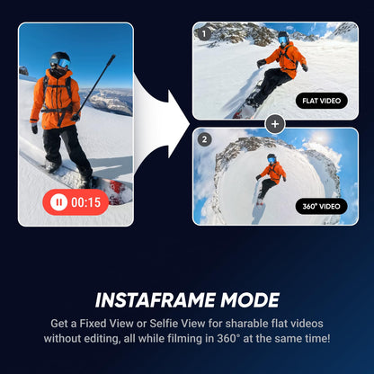 Insta360 X5 Essentials Bundle - Waterproof 8K 360° Action Camera, Leading Low Light, Invisible Selfie Stick Effect, Rugged and Replaceable Lens, 3-Hour Battery, Built-in Wind Guard, Stabilization