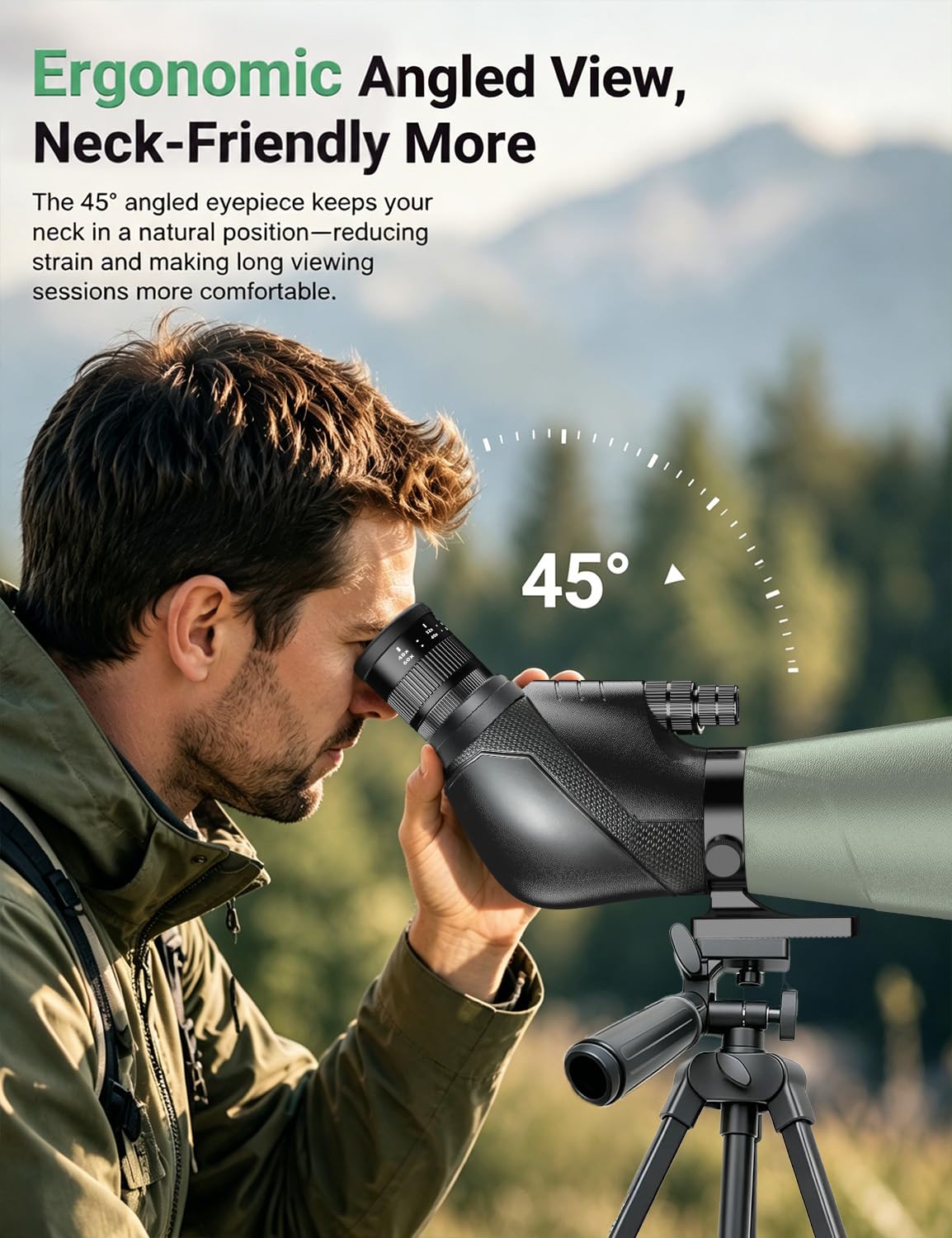 Sogries 20-60x80 Spotting Scope with Dual Focusing for Bird Watching, HD BAK4 Prism FBMC Lens Waterproof Fogproof Spotter Scope for Hiking Camping,Upgraded Phone Adapter & Tripod for Outdoor Gear
