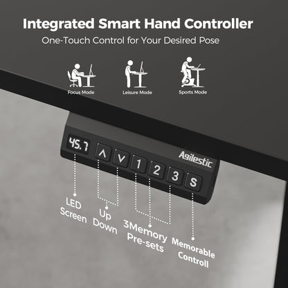 Agilestic 63 x 55 Inch L Shaped Standing Desk Adjustable Height, Corner Standing Desk, Sit Stand Up Computer Table, Splice Board, Black