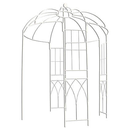 OUTOUR French Style Birdcage Shape Heavy Duty Gazebo, 9' Highx 6'6" Wide, Pergola Pavilion Arch Arbor Arbour Plants Stand Rack for Wedding Outdoor Garden Lawn Backyard Patio,Climbing Vines,Roses,White