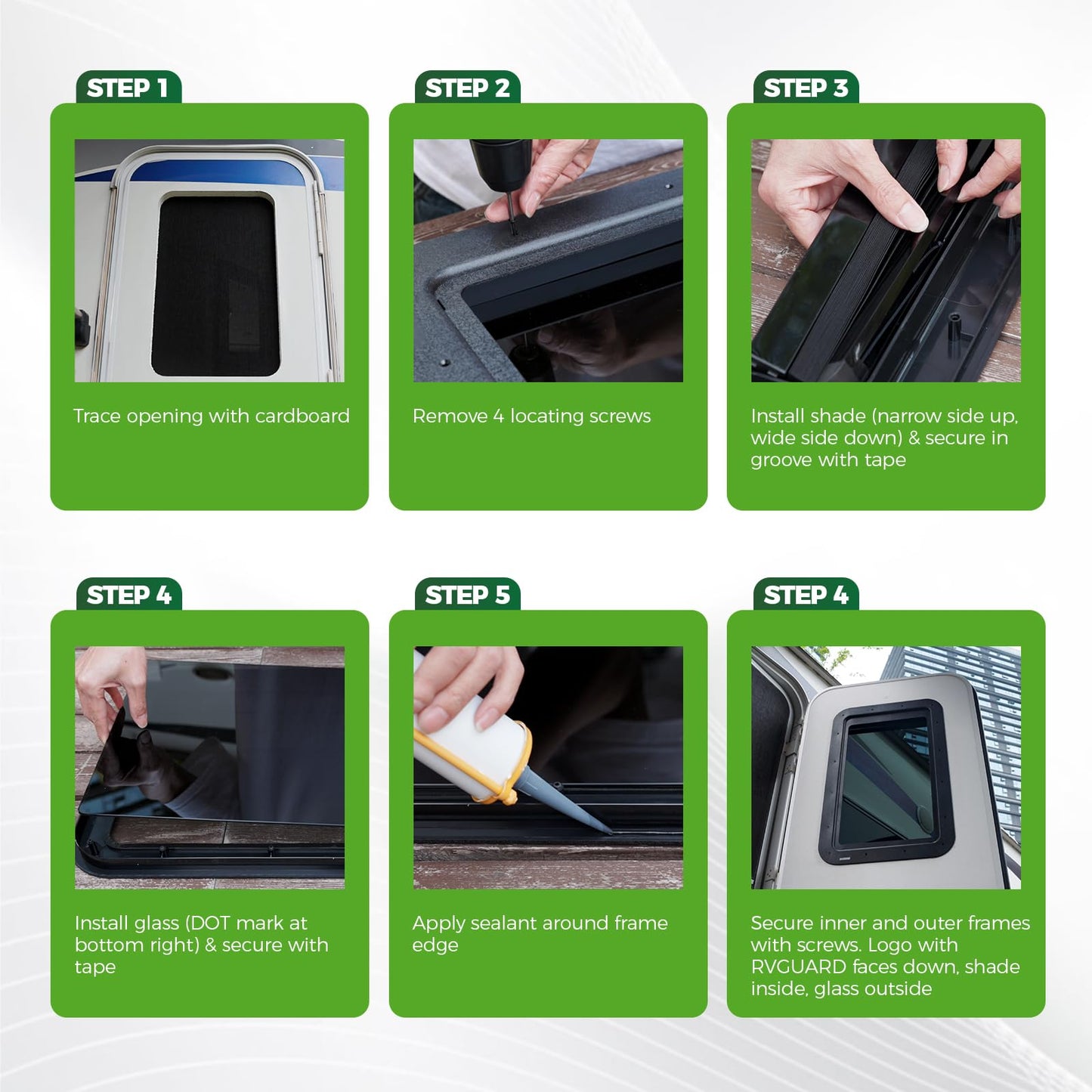 RVGUARD Integrated RV Window 15.7x24.7x1.78 IN, RV Entry Door Window Kit with Sliding Window Shade 12x21 IN, Camper Windows Replacement for Cargo Trailer