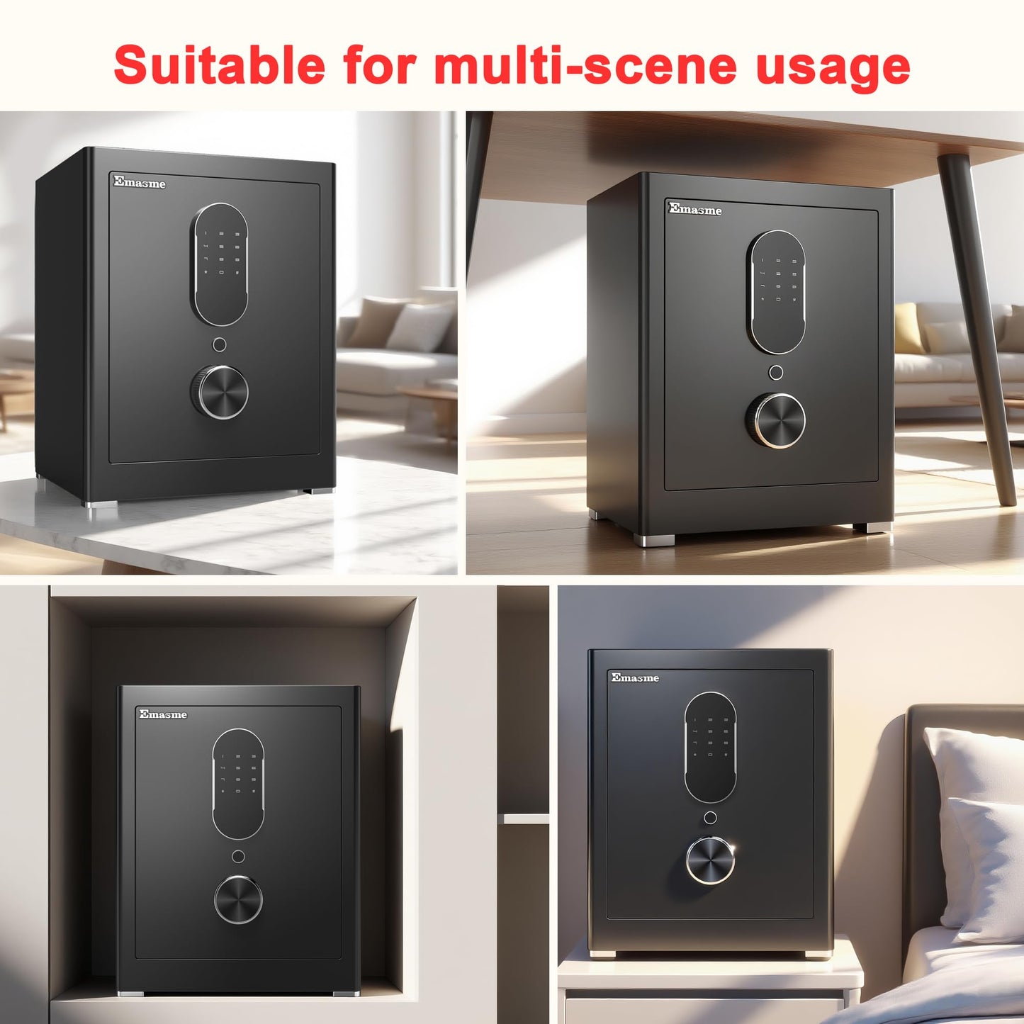 Safe Box, Money Safe with Fireproof Waterproof Bag, Medium Size Safes with Digital Keypad, Dual Alarm System, Removable Shelf for Valuables & Cash (Upgrade 2.0 CUFT Digital