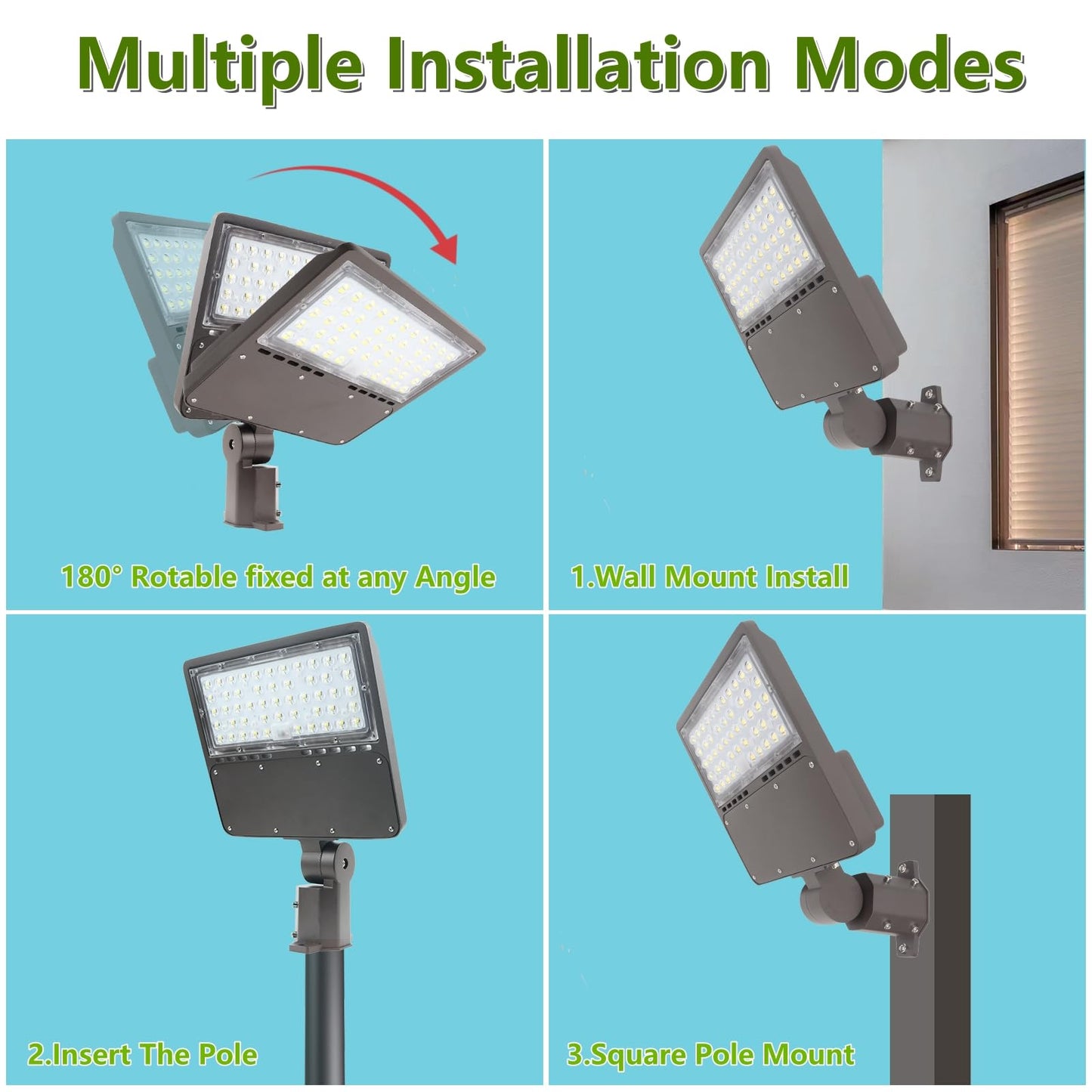 WHLED 2PACK 150W LED Parking Lot Light with Dusk to Dawn Photocell, Slipfitter Mount and Wall Mount Commercial Outdoor Lighting, 100-277V 21000LM 5000K, ETL Commercial LED Security Flood Lights