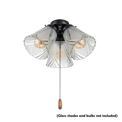 Aspen Creative Three-Light Ceiling Fan Fitter Light Kit, Oil Rubbed Bronze, Model 22002-31, Metal Construction
